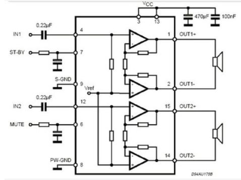 วงจรขยายเสียง 15watt